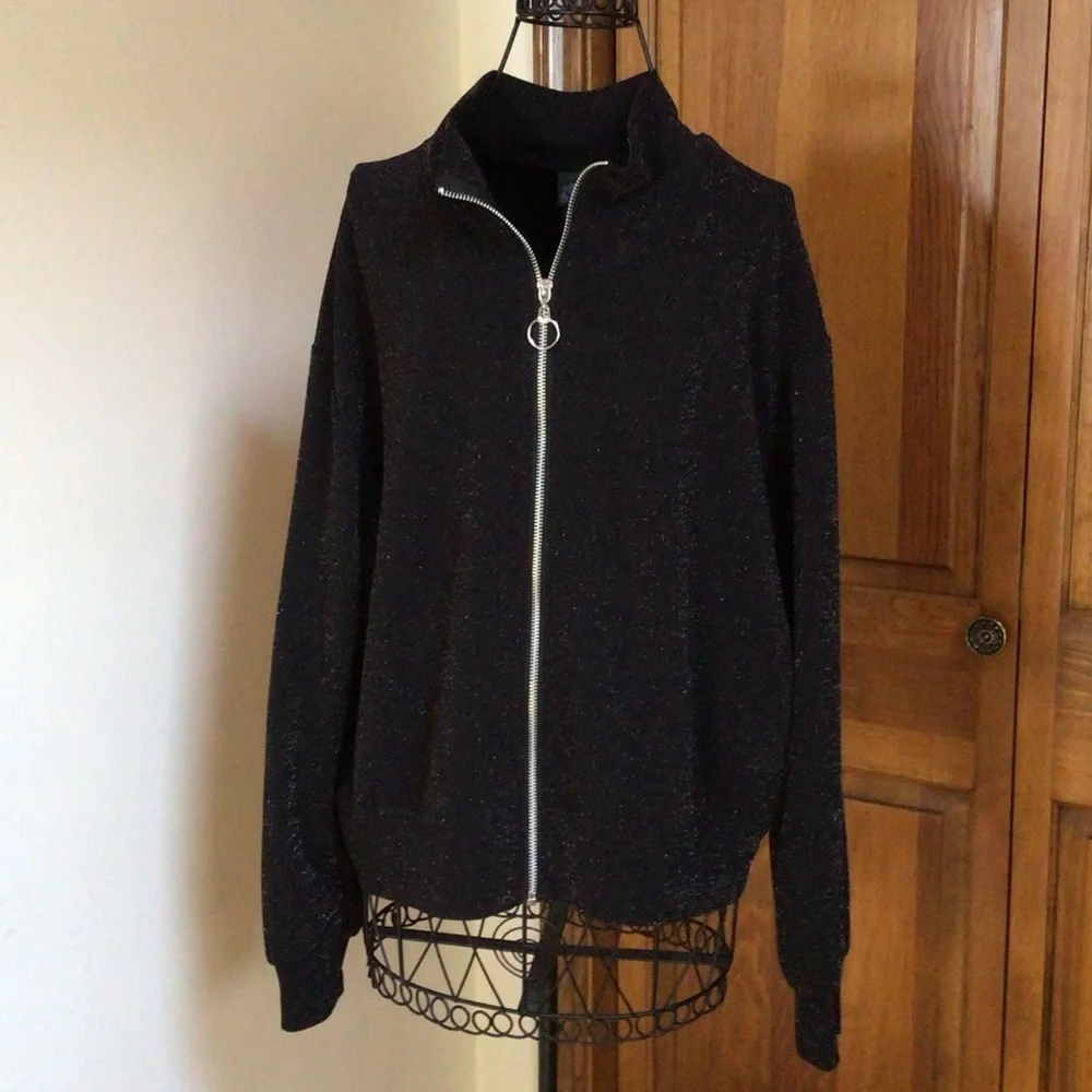 Wild fable striped glitter track jacket, Large - Picture 2 of 7